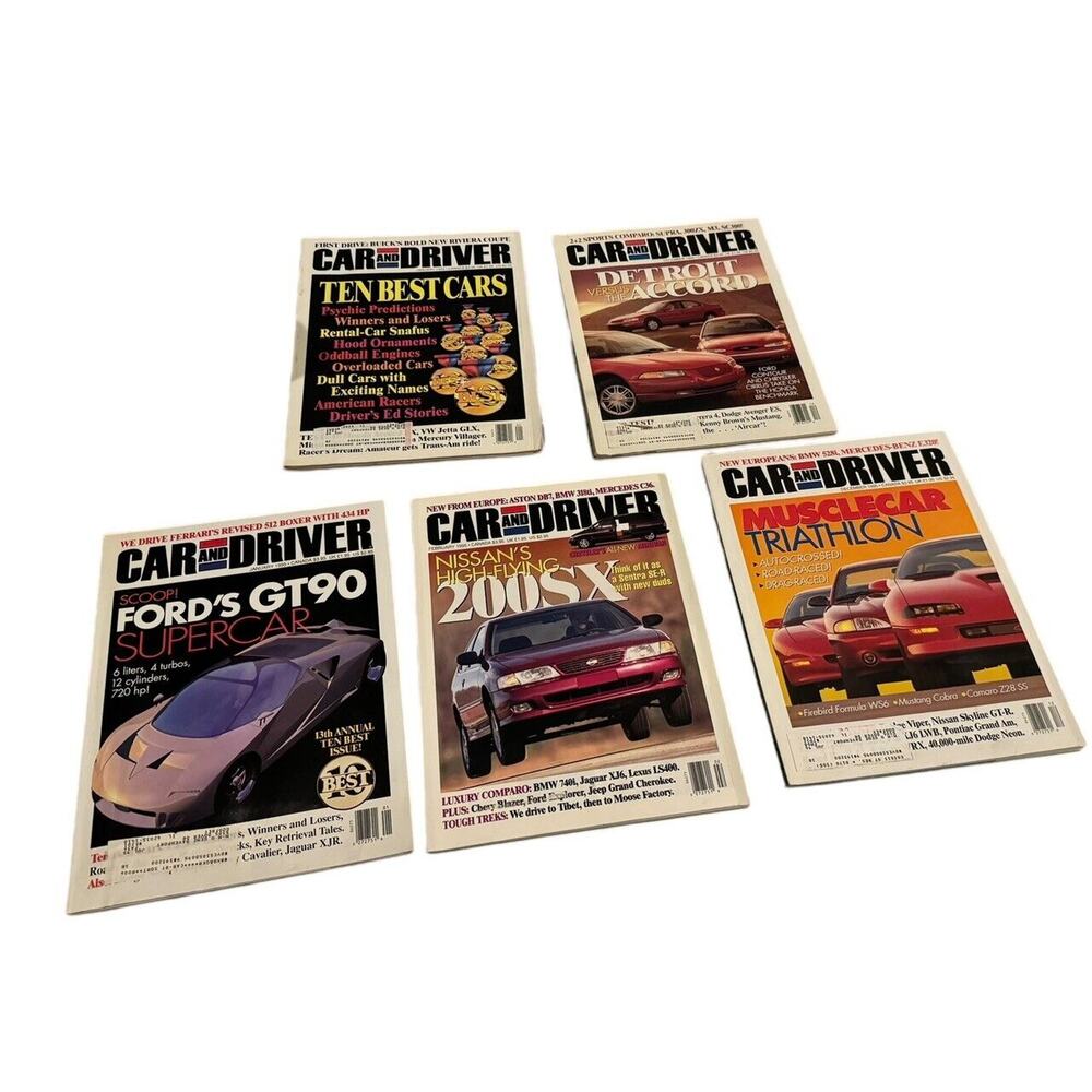 CAR and DRIVER Magazines‎ (5) 1994 (Jan, Feb) 1995 (Jan, Feb, Dec) GT90 Viper